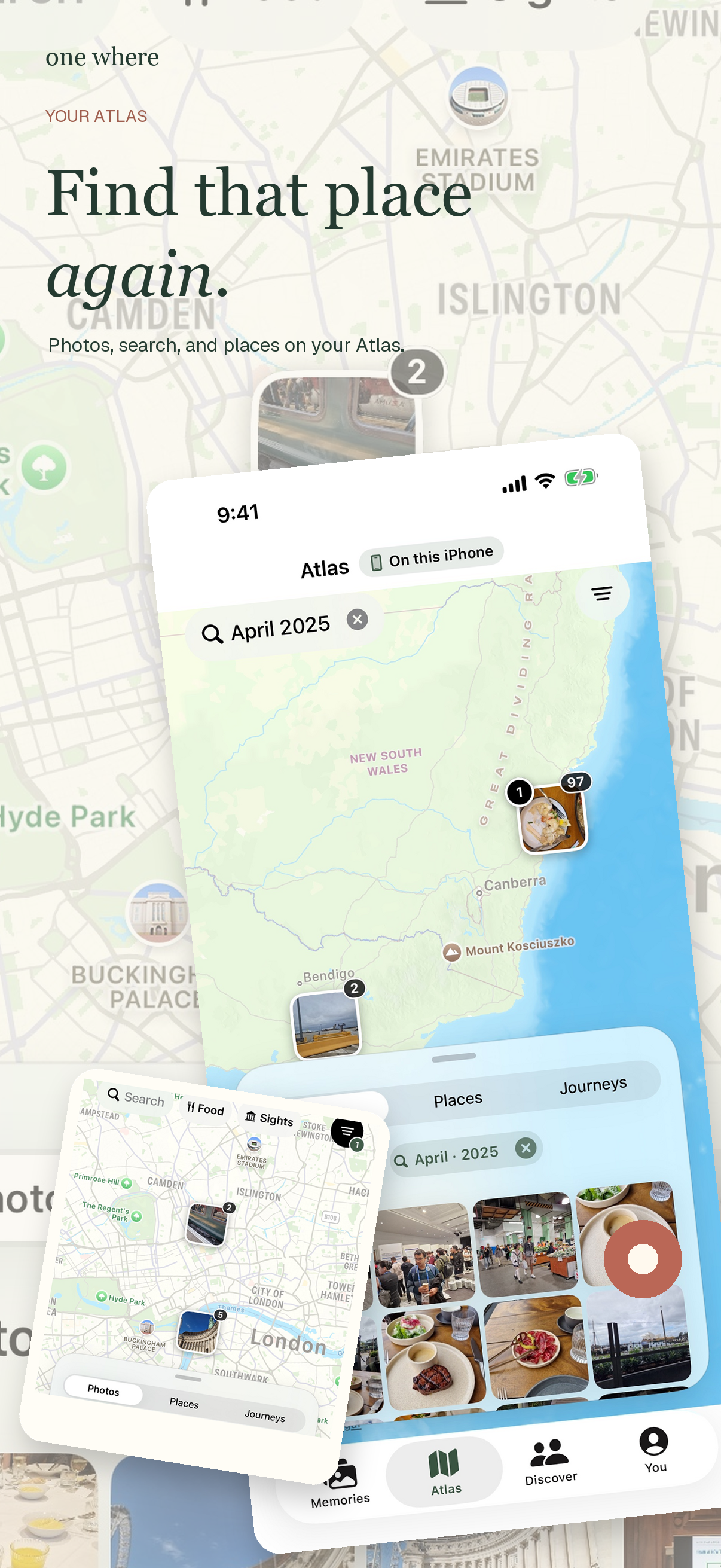 one where Atlas showing photos and places on a map